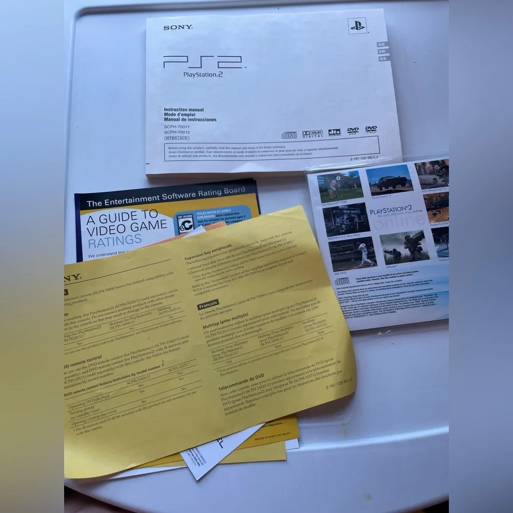 PlayStation 2 Original Manual and Paperwork, Sony